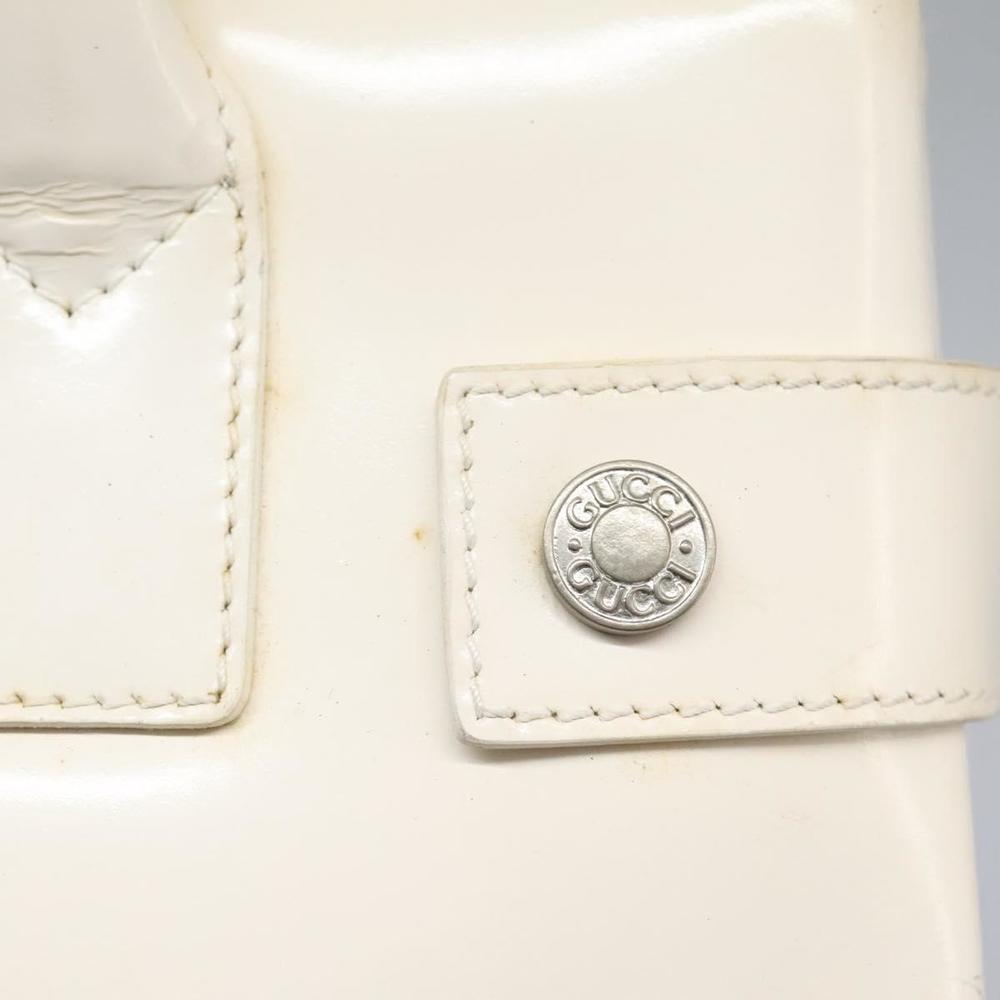 GUCCI Hand Bag Enamel 2way White Auth 108277 - Picture 14 of 16